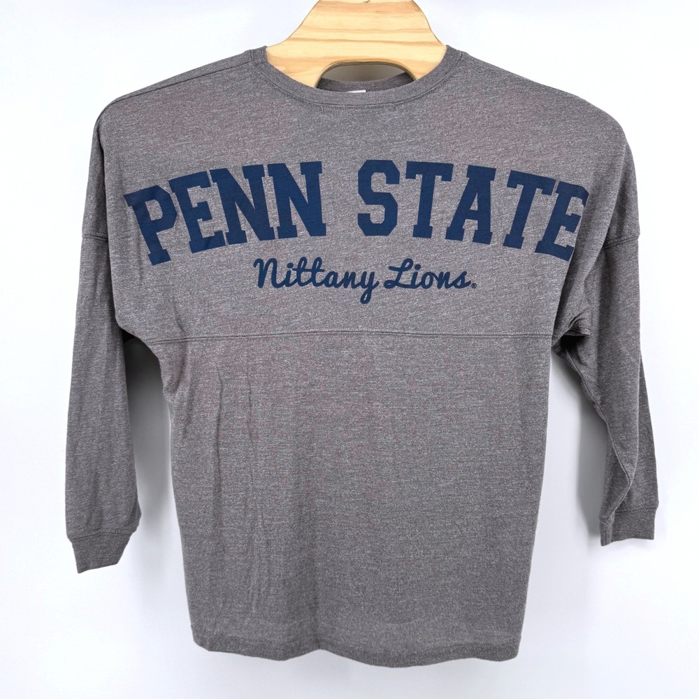 chicka-d Spirit Jersey Penn State Small Grey Long Sleeve Nittany Lions Graphic